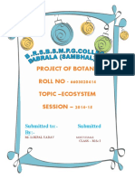 Project of Botany ROLL NO - 6603020414 Topic - Ecosystem SESSION - 2014-15