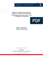 Master'S Thesis: Sport Sponsorship