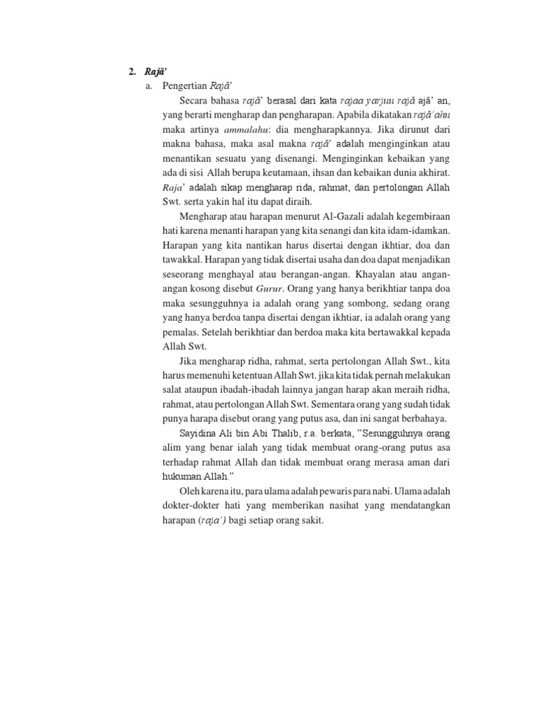 Materi Raja' | PDF | Karier & Perkembangan | Agama & Spiritualitas