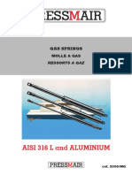 Aisi 316 L and Aluminium: Gas Springs Molle A Gas