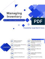 Managing Inventory: MGT E 524 - Operation and Supply Chain Management