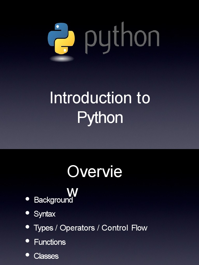 Introduction To Python | PDF | Python (Programming Language) | Computer ...