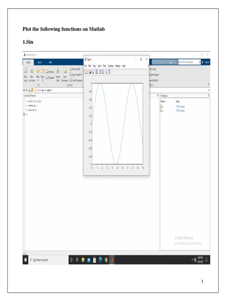 Plotting Functions On Matlab | PDF