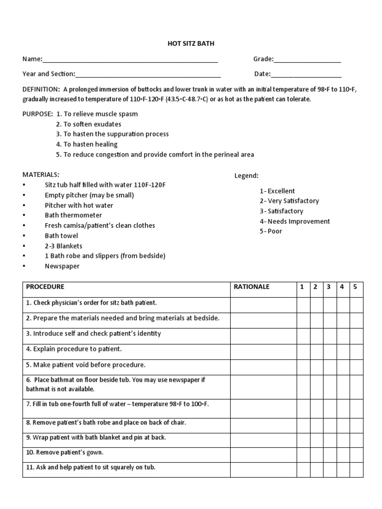 Hot Sitz Bath PDF Patient Health Care