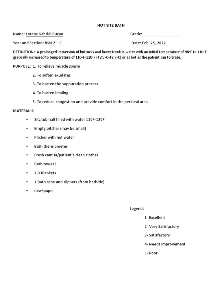 Bucao HOT SITZ BATH PDF Patient Health Sciences