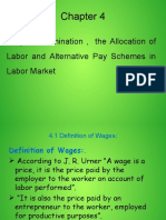 Wage Determination, The Allocation of Labor and Alternative Pay Schemes in Labor Market