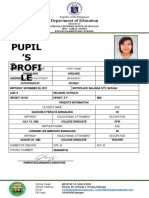 Pupil 'S Profi LE: Department of Education