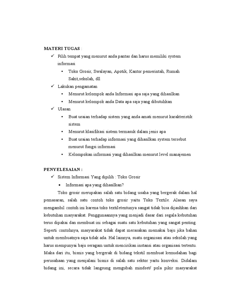 Contoh Tugas Sim | PDF