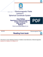 EE 351 - Electromagnetic Fields Spherical Coordinate System