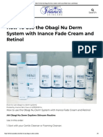 How To Use The Obagi Nu Derm System With Inance Fade Cream and Retinol