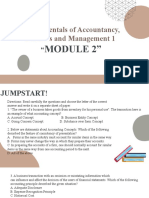 Fundamentals of Accountancy, Business and Management 1: Module 2"