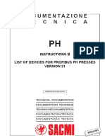 Documentazione Tecnica: Instructions B List of Devices For Profibus PH Presses