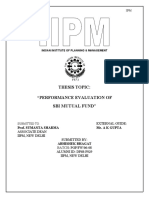 Thesis Topic: "Performance Evaluation of Sbi Mutual Fund"