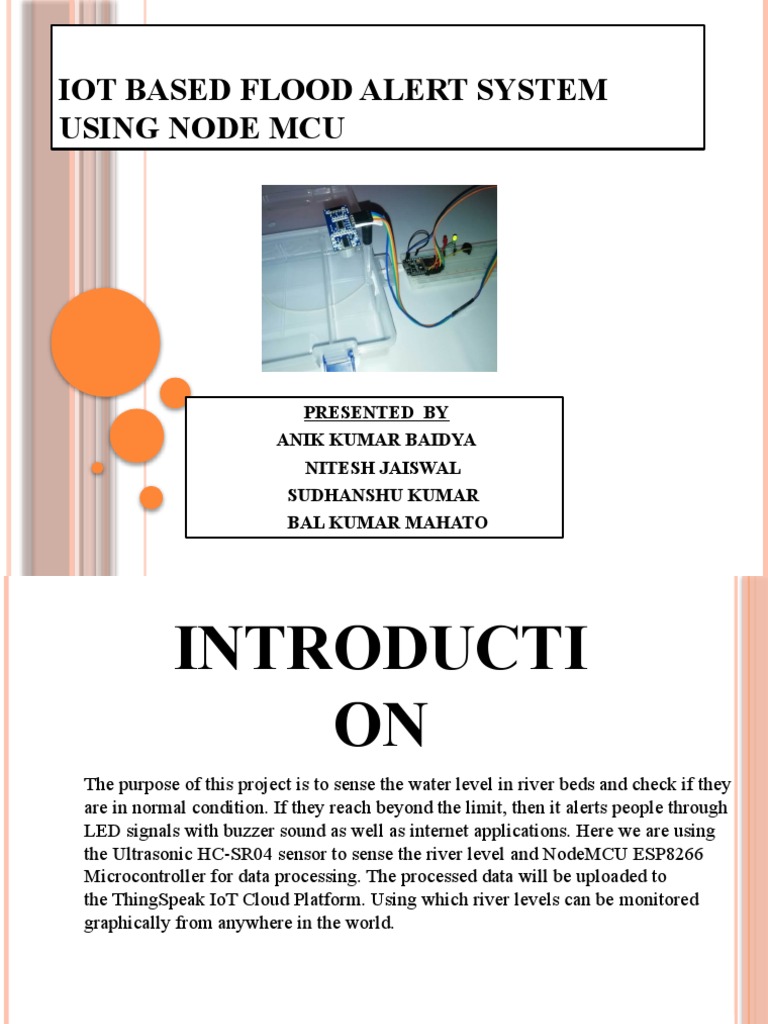 IoT Flood Monitoring with NodeMCU | PDF | Ultrasound | Internet Of Things