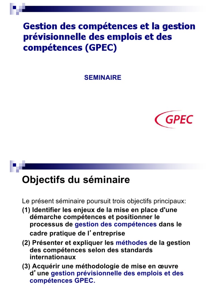 Gestion des compétences et GPEC | PDF | Gestion des ressources humaines ...