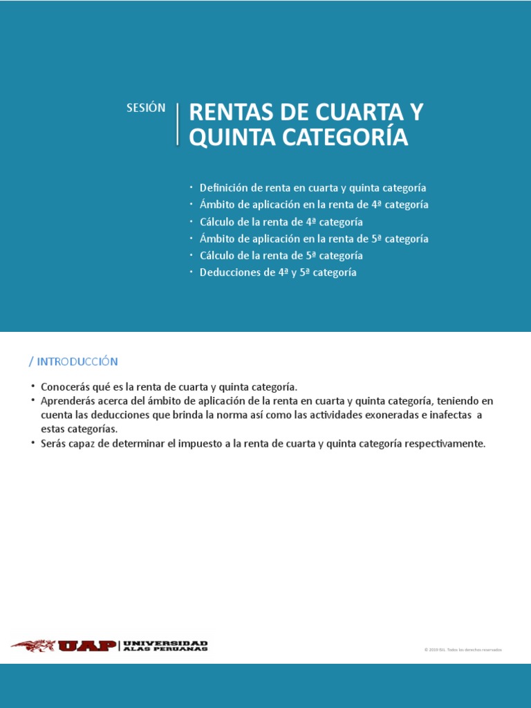 Clase Rta. de 4 y 5 Cat. | PDF | Salario | Impuesto sobre la renta