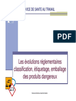 Les Évolutions Réglementaires Classification, Étiquetage, Emballage Des Produits Dangereux