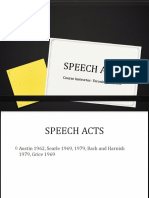 Speech Acts: Course Instructor: Veronica T Omescu