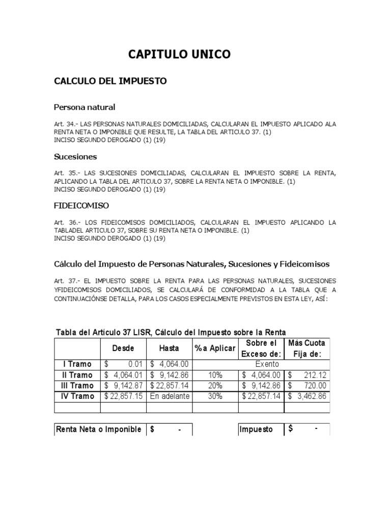 Calculo Del Impuesto | PDF | Impuesto sobre la renta | Impuestos
