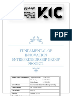 Fundamental of Innovation Entrepreneurship Group Project.: Student Name & Student ID: Taghreed Hassan K-919210155