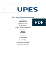 Micro Processor and Embedded Systems: Submitted By-Name - Nitish Rana Roll - No - R110219094 SAP ID - 500076570