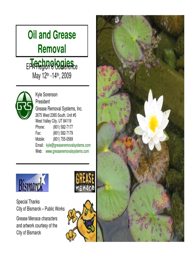 Oil and Grease Removal Technologies EPA Region 8 Conference May 12