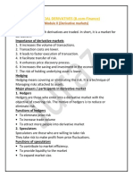 Module II (Derivative Markets)