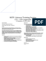 LTS 1 Course Description (Draft)