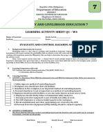 Technology and Livelihood Education 7: Learning Activity Sheet Q3 - W4