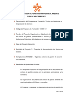 PLAN DE MEJORAMIENTO - Organizar La Documentación Del Archivo de Gestión