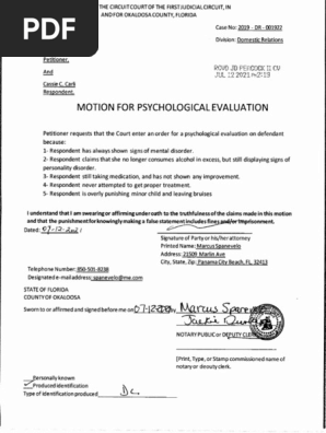 7-12-21 Motion for Psychological Evaluation (M)