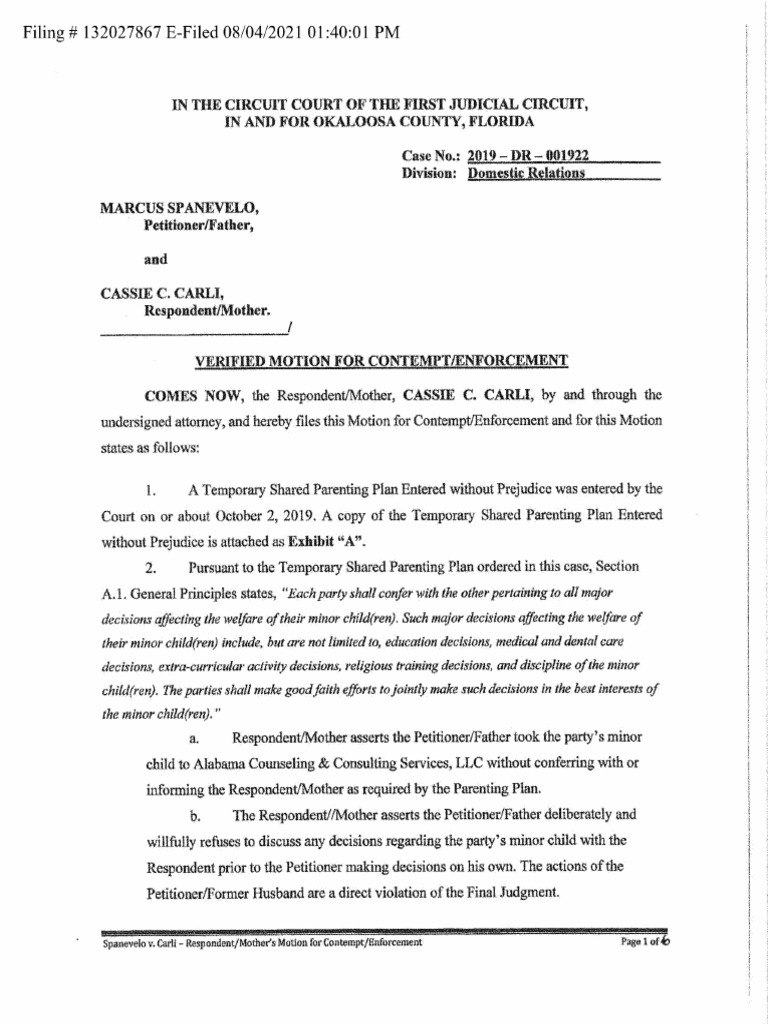 8421 Motion For Contempt (M) PDF