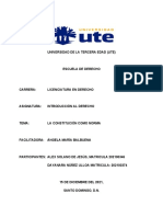 Trabajo Final Introducción Al Derecho, Constitución Como Norma Juridica