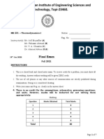 Final Exam: Faculty of Mechanical Engineering