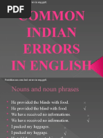 Common Indian Errors in English