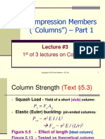 Compression Members ("Columns") - Part 1: 1 of 3 Lectures On Columns