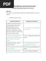 Relaciones y Funciones, Estad. Aplicada