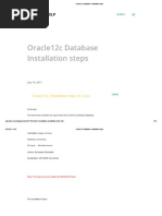 Oracle12c Database Installation Steps