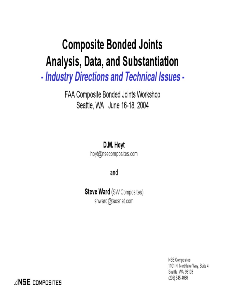 Composite Bonded Joints Analysis Data and Substantiation | PDF ...