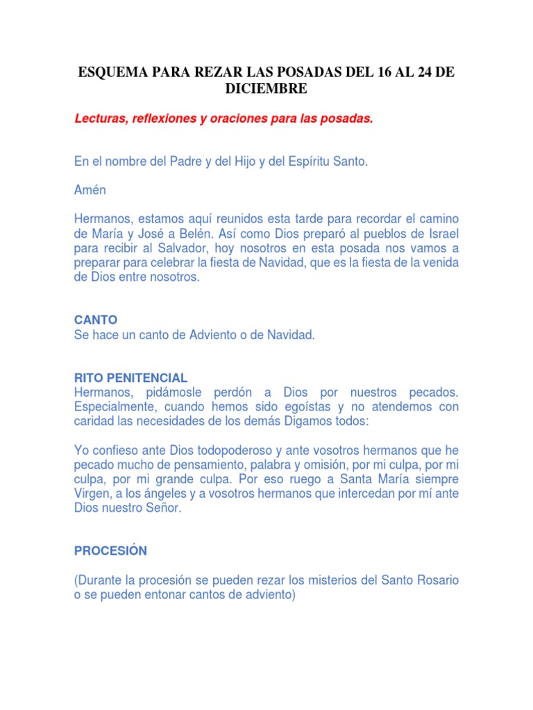 ESQUEMA PARA REZAR LAS POSADAS | PDF | María, madre de Jesús | Oración
