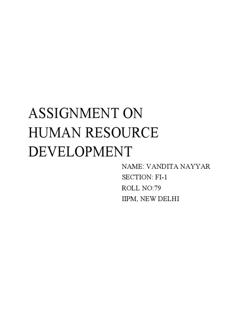 HRD Assignment Vandita | PDF | Performance Appraisal | Human Resources