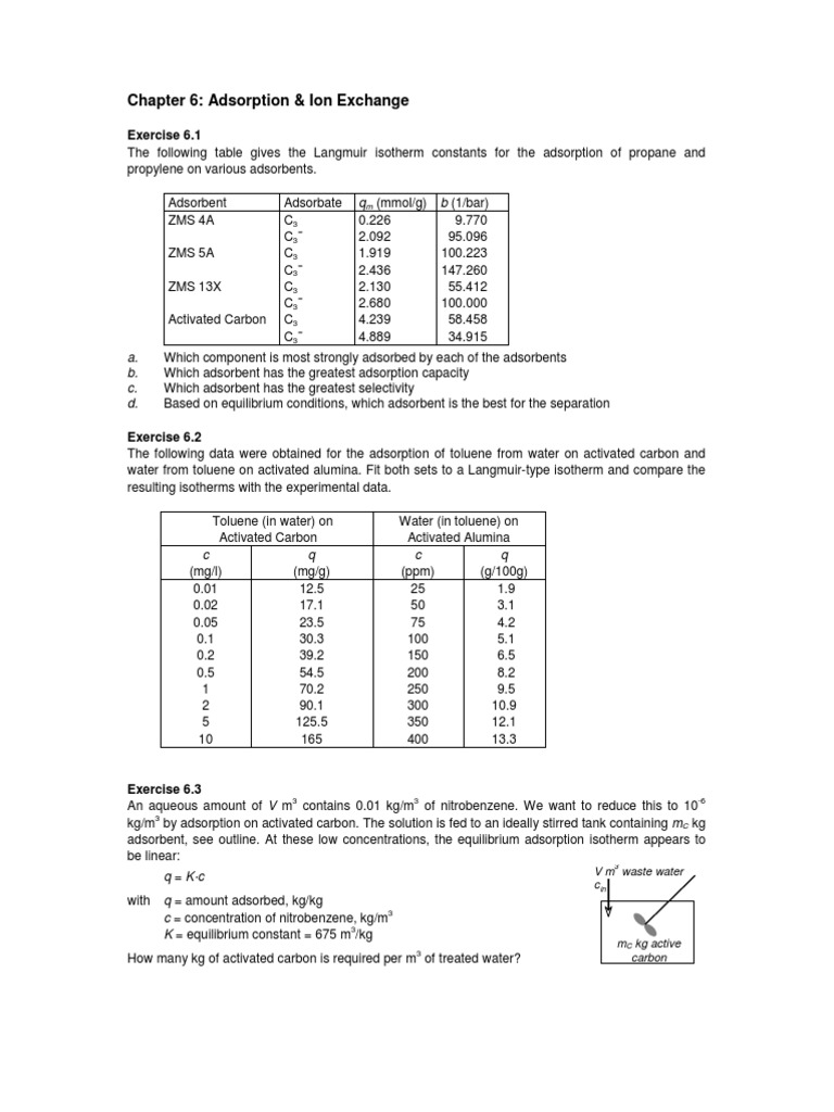 Analysis of Adsorption and Ion Exchange Experiments Involving the