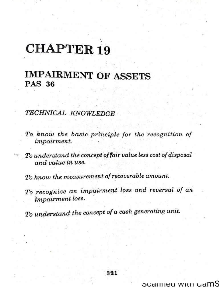 Chapter 19 - Impairment of Assets - PAS 36 - Compressed | PDF