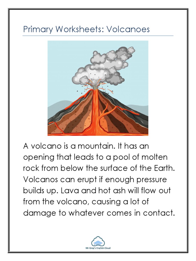 Primary Worksheets: Volcanoes | PDF | Social Science