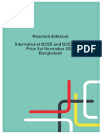 Pearson Edexcel: International GCSE and GCE A Level Price List November 2021 Bangladesh