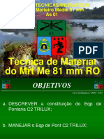 Disciplina: Técnicas Militares Iv Ud Ii - Morteiro Médio 81 MM As 01