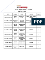 Rep Med & Engg Live Class Schedule 18th March