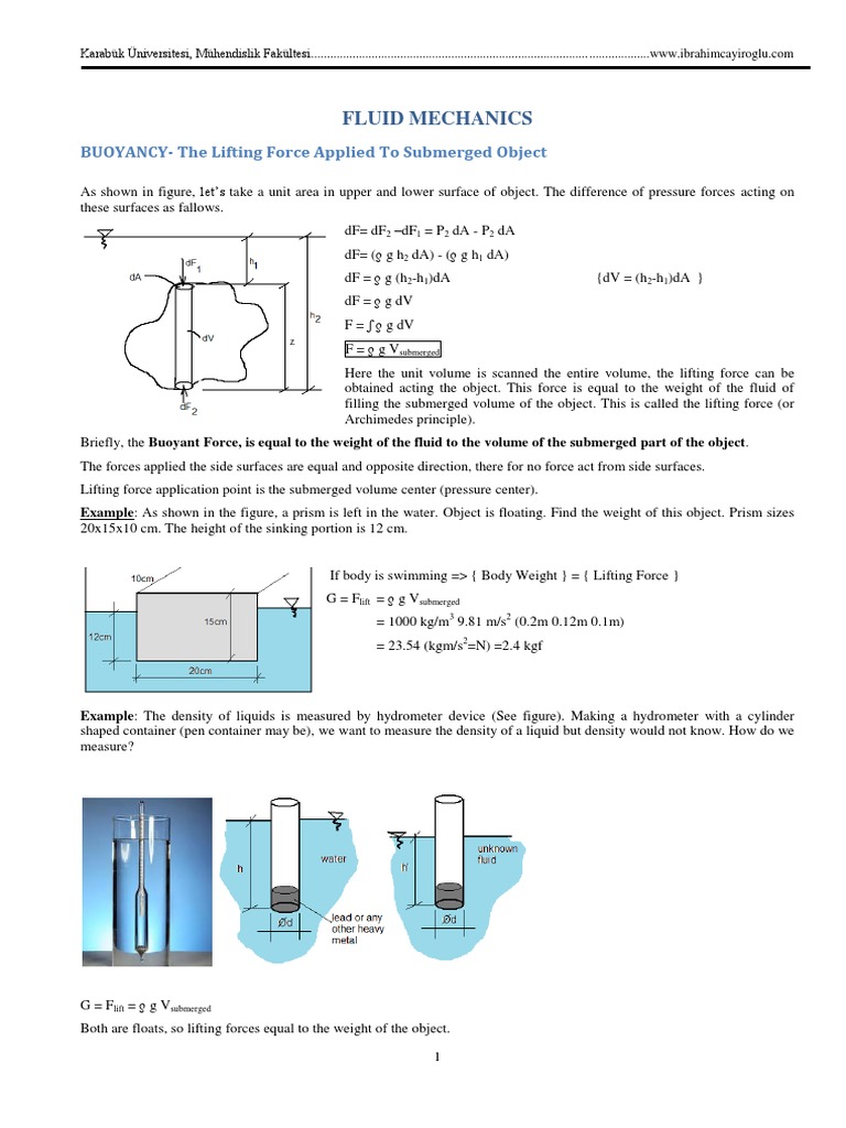 Fluid Mechanics for Engineering Students | PDF | Buoyancy | Classical ...