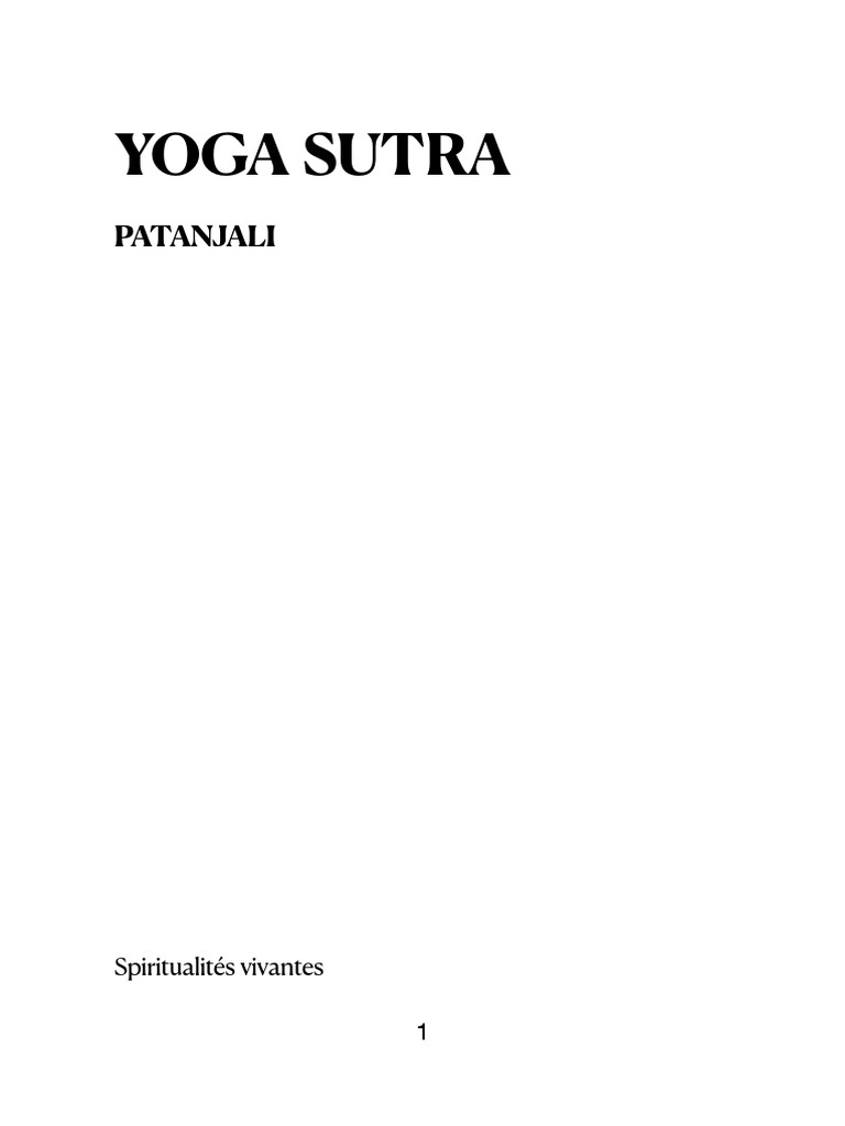Yoga Sutras Patanjali | PDF