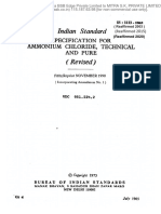 Specification for Ammonium Chloride Technical and Pure Grades